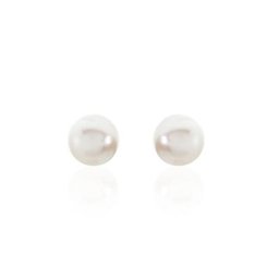Boucles D'oreilles Puces Kesya Nacres Bouton Or Jaune Perle De Culture