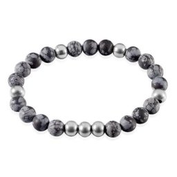 Bracelet Adonis Acier Blanc Pierre De Synthese