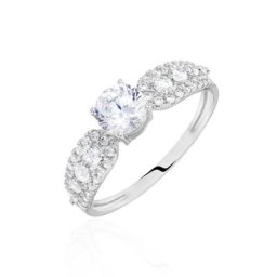 Bague Solitaire Sarah Or Blanc Oxyde De Zirconium