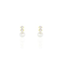 Boucles D'oreilles Pendantes Taima Or Jaune Perle De Culture