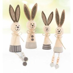 Kit créatif ""lapins en bois"", marron