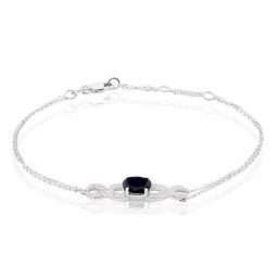 Bracelet Oceania Or Blanc Saphir Et Diamant