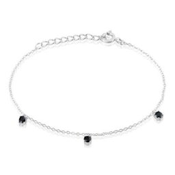 Bracelet Callias Argent Blanc Oxyde De Zirconium Noir