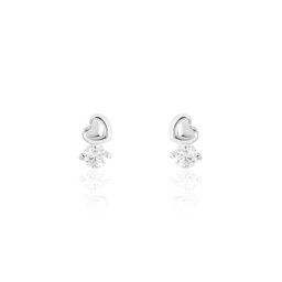 Boucles D'oreilles Puces Amani Argent Blanc Oxyde De Zirconium