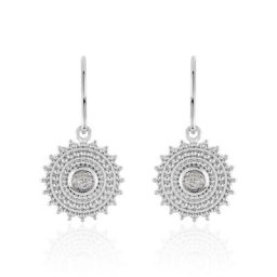 Boucles D'oreilles Pendantes Nyoko Argent Blanc Labradorite