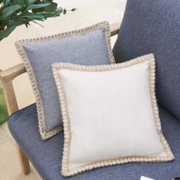 Coussin déco d'extérieur Jorgia Beige 40 x cm - Lin, Coton, Polyester Unisexe