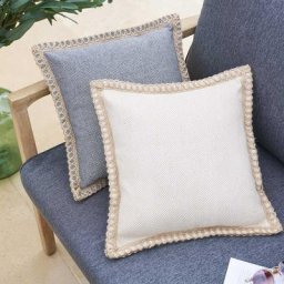 Coussin déco d'extérieur Jorgia Ardoise 40 x cm - Lin, Coton, Polyester Unisexe