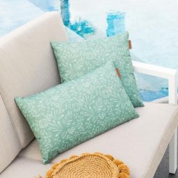 Coussin déco d'extérieur Adiya Vert jade 50 x 30 cm - Polyester Unisexe