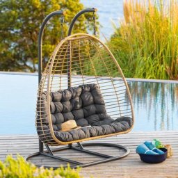 Fauteuil oeuf suspendu Ajar Ardoise Jardin