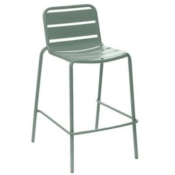 Chaise de bar empilable Phuket Vert olive Jardin