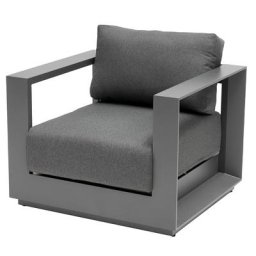 Fauteuil de salon jardin Allure Graphite Gris zebrano Aluminium traité époxy, Polyester