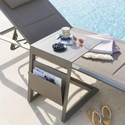 Table d'appoint de jardin carrée Allure Praline