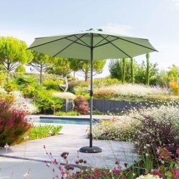 Parasol droit rond Loompa Vert olive Hespéride