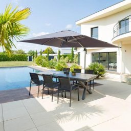 Parasol déporté rectangulaire Équador Ardoise Hespéride