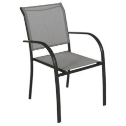 Fauteuil de jardin empilable Piazza Galet Graphite