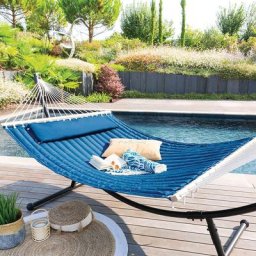 Toile de hamac matelassé Akio Bleu indigo Jardin