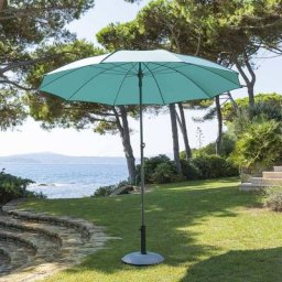 Parasol droit inclinable rond Bogota Émeraude Hespéride