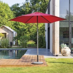 Parasol droit rond Soya Grenade Hespéride