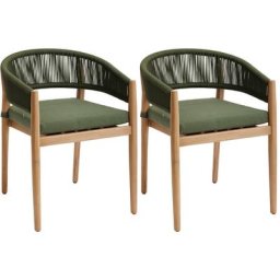 Lot de 2 fauteuils jardin Tevio Vert olive