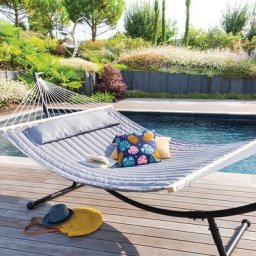 Toile de hamac matelassé Akio Gris perle Jardin