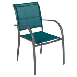 Fauteuil de jardin empilable Piazza Bleu canard Graphite