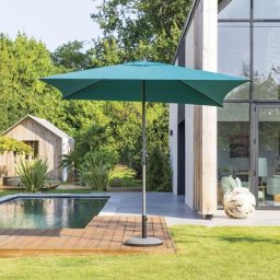Parasol droit carré Soya Bleu canard Hespéride