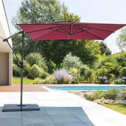 Parasol déporté carré Manoa Bordeaux Hespéride