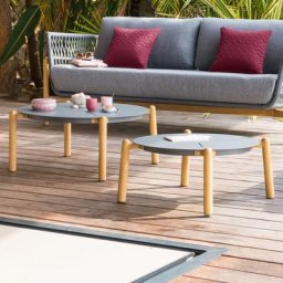 Lot de 2 tables basses jardin Rubby Graphite