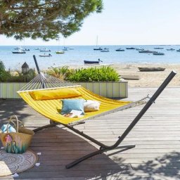 Pied réglable pour hamac Panao 296/377 x 135 125 cm - Acier traité époxy Unisexe