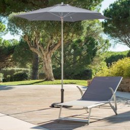Parasol droit rond Anzio Ardoise Hespéride