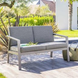 Canapé de jardin Pavane Graphite Aluminium traité époxy, Polyester