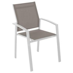 Fauteuil de jardin empilable Axiome Noisette Blanc