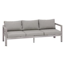 Canapé de jardin Jauca Noisette Gris boisé Aluminium traité époxy, Polyester