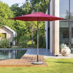 Parasol droit rond Soya Bordeaux Hespéride