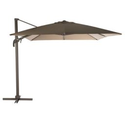 Parasol déporté carré inclinable Éléa Noisette Praline Hespéride