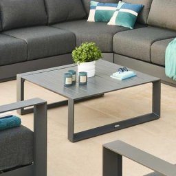Table basse de jardin carrée Allure Graphite 97 x 37 cm - Aluminium traité époxy