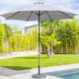 Parasol droit rond Sisko Ardoise Hespéride