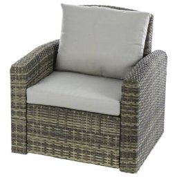 Fauteuil de salon jardin Polynésia Naturae Aluminium traité époxy, Résine tressée, Polyester