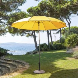 Parasol droit inclinable rond Bogota Safran Hespéride