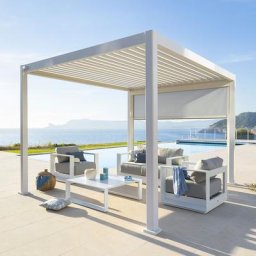 Pergola Evora petit modèle Blanc 3,6 x m - Aluminium traité époxy Unisexe