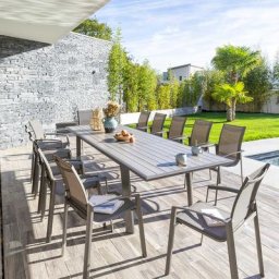 Table de jardin extensible Pavane Seigle Praline