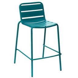 Chaise de bar empilable Phuket Bleu canard Jardin