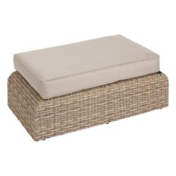 Pouf de jardin Mooréa Savana Aluminium traité époxy, Résine tressée, Polyester