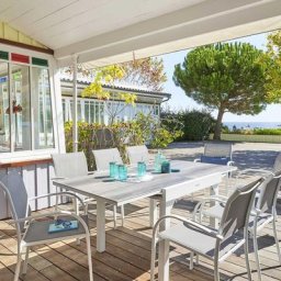 Table de jardin extensible Piazza Gris smoke Blanc