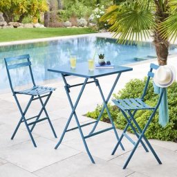 Table haute pliante de jardin Greensboro Bleu canard