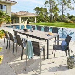 Table de jardin extensible Évasion Seigle Graphite