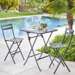 Table haute pliante de jardin Greensboro Graphite