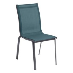 Chaise de jardin empilable Axant Bleu canard Graphite