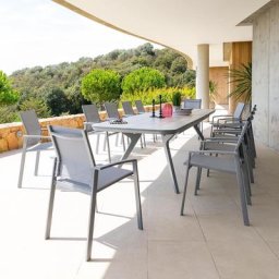 Table de jardin extensible Pulpy Gris quartz