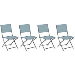 Lot de 4 chaises jardin pliantes Modula Vert jade Graphite